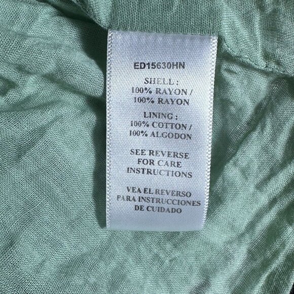 En Creme Floral Smocked Mini Dress Ruffle Sz M LIned Bohemian Summer Relax fit - Picture 9 of 9